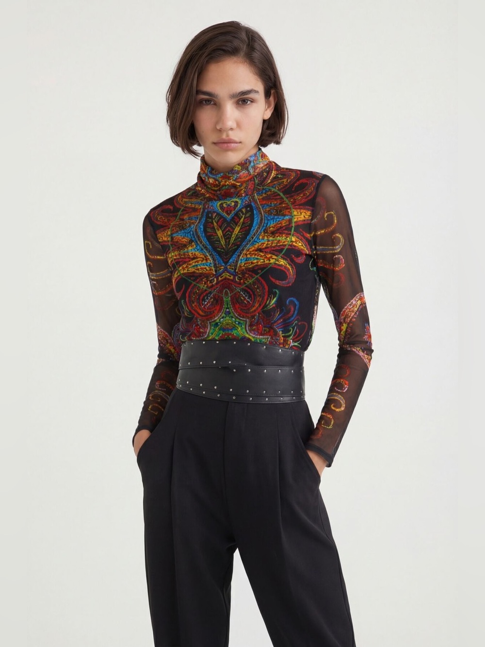 Desigual Slim Tulle T-Shirt Size XL